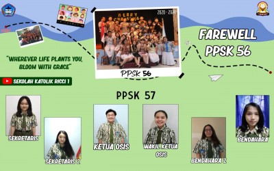 SMA KATOLIK RICCI 1 JAKARTA LANTIK KETUA  DAN PENGURUS OSIS BARU SECARA DARING