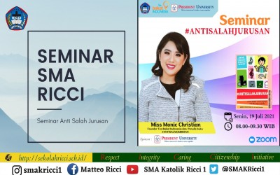 SMA Katolik Ricci 1 Jakarta Adakan Webinar Bertajuk #ANTISALAHJURUSAN